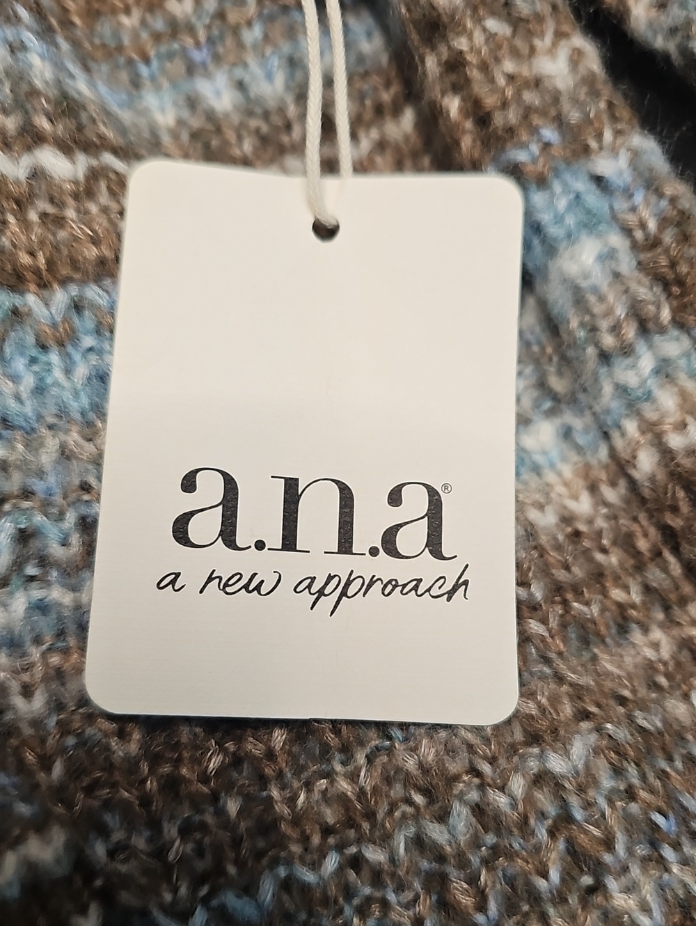a.n.a V-Neck Striped Knit Sweater - Blue & Brown - Picture 9 of 9